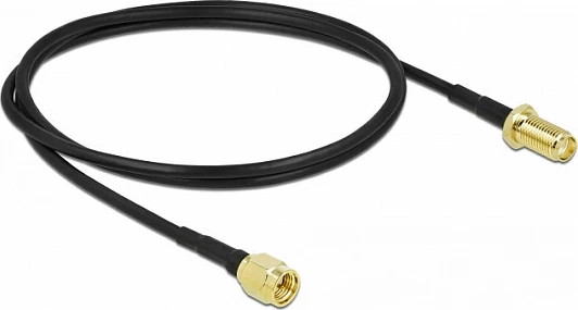 Kabllo antene DeLOCK LMR/CFD100, SMA mashkull në SMA femër, 0.9 m, e zezë
