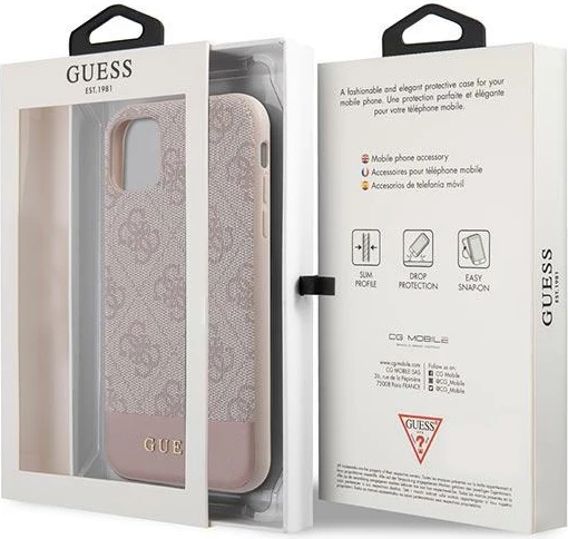 Mbështjellës Guess 4G Stripe për iPhone 11/XR 6.1", Rozë