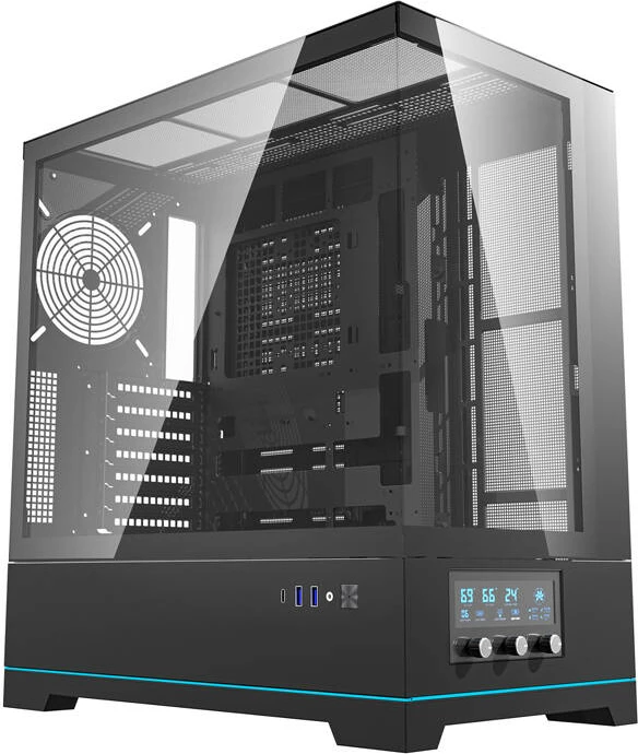 Kasë Darkflash DY451, Big Tower, pa ventilatorë, e zezë