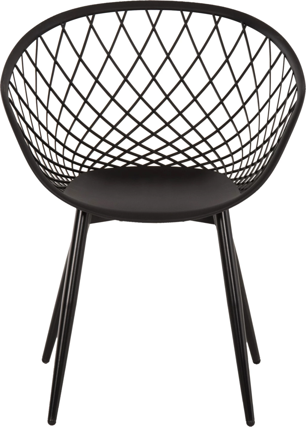 Karrige ARIADNE FH8001.22 polipropileni e zezë - këmbë metali të zeza 63x56x80Hcm., set prej 4 copësh