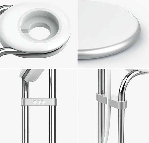 stendë karikimi për Apple Watch SODI SAW-300, alumini, kënd 55°, kompatibile 38-49mm, Argjendi