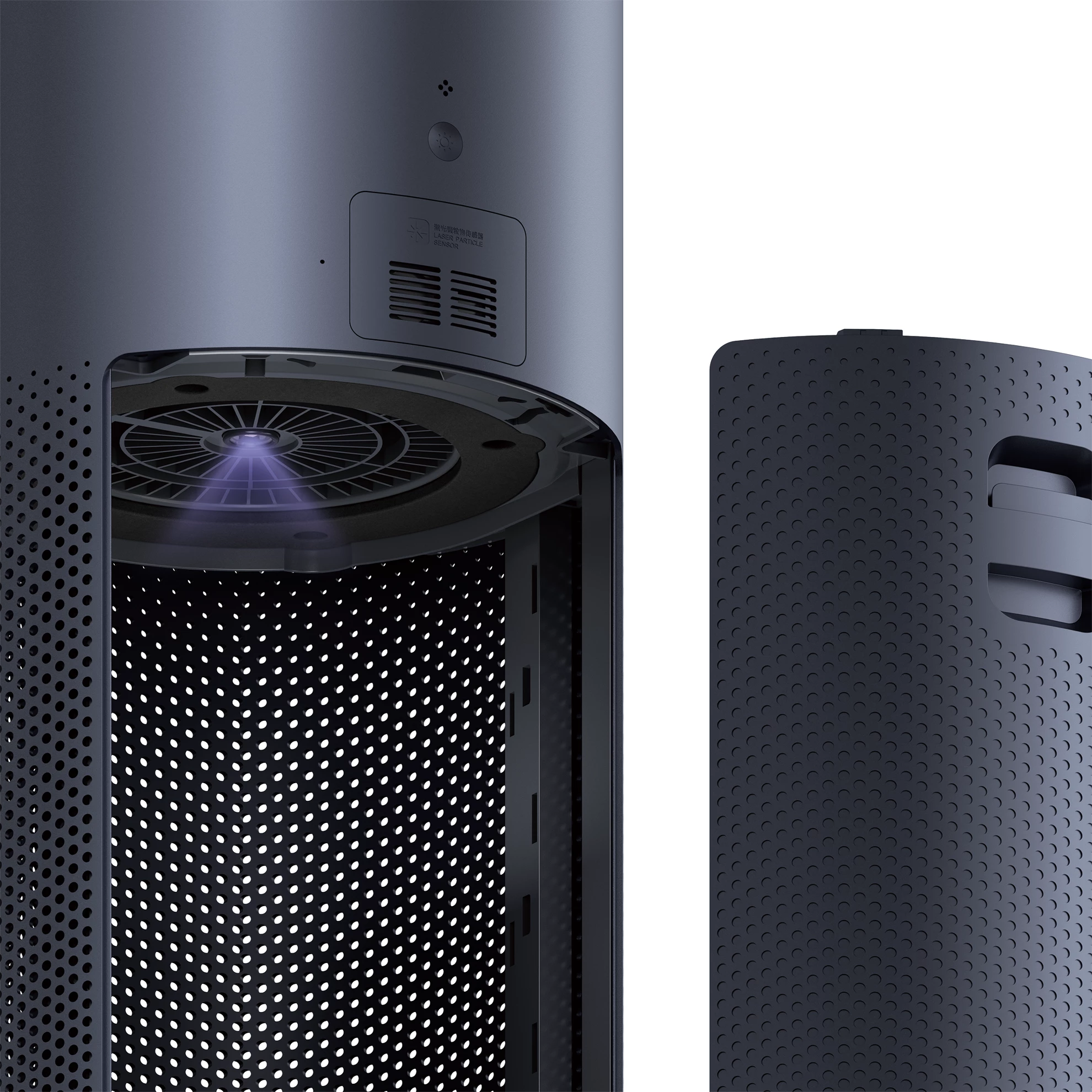 Pastrues ajri Smartmi Air Purifier 2, 40 W, për 26-45 m², HEPA H13 + karbon aktiv, UV-C, gri