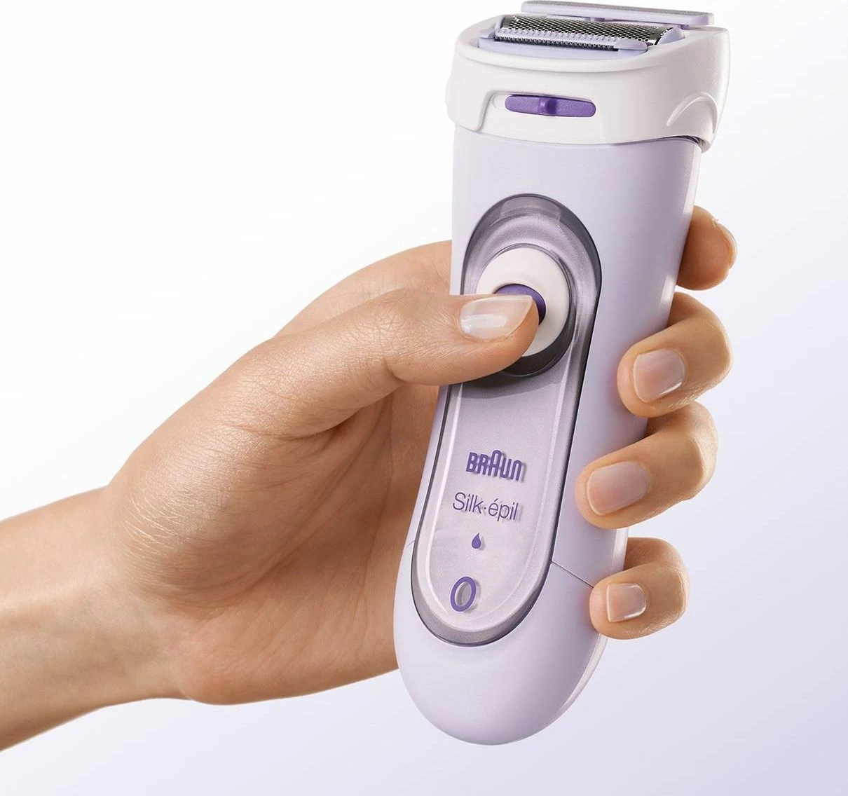 Makinë rroje për gra Braun Lady Shaver LS 5560 Wet & Dry me trimmer, vjollcë, me karikues dhe furçë pastrimi