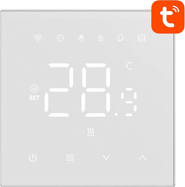 Termostat i mençur Avatto WT410-BH-3A-W për bojler, WiFi, i bardhë