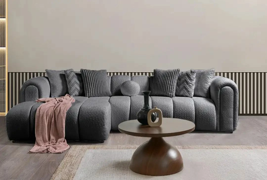 Kënd-sofë Atelier del Sofa, N-Line, kënd majtas, ngjyrë gri e errët