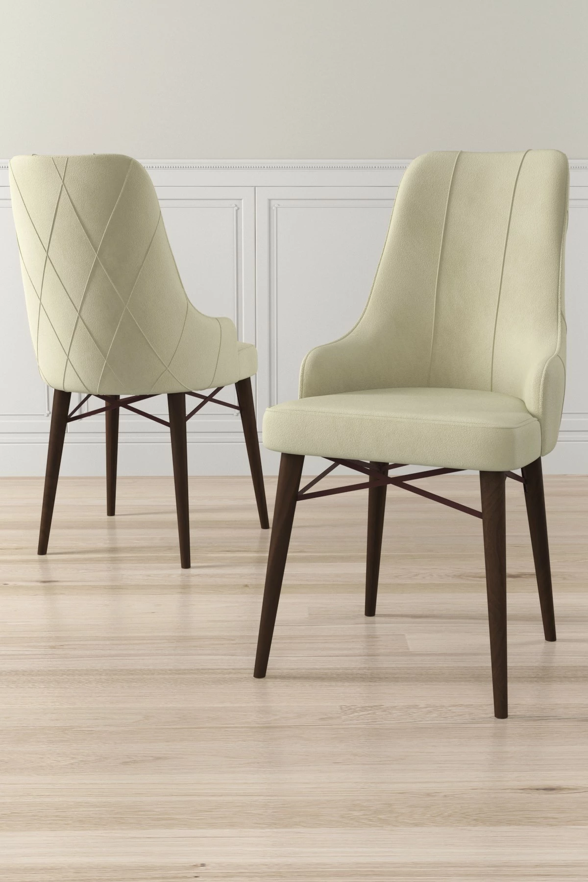 Set karrigesh (2 copë) Hanah Home, Neta, krem, kafe