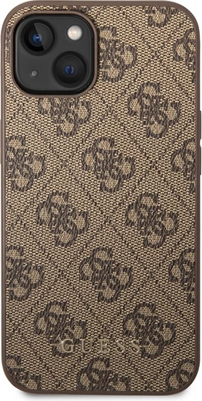 Mbështjellës Guess GUHCP15MG4GFBR për iPhone 15 Plus 6.7", hardcase, 4G Metal Gold Logo, kafe