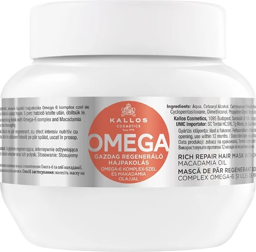 Maskë për flokë për femra Kallos Omega Rich Repair, 275ml