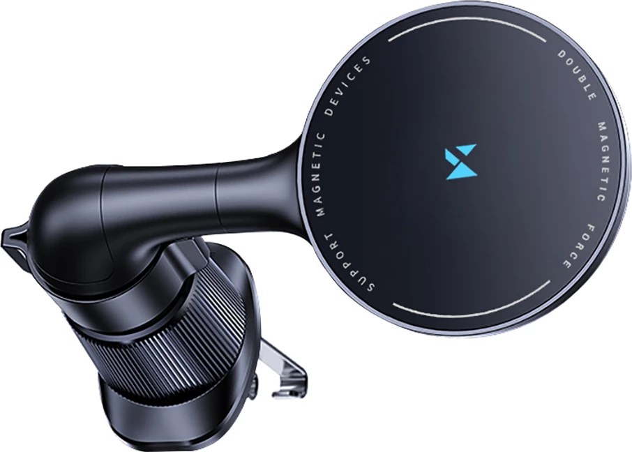 Mbajtës magnetik për veturë Wozinsky WCT5-6S4Y me karikues wireless Qi/MagSafe 15W, i zi