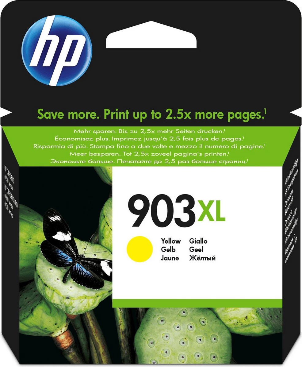 Kasetë boje, HP, 903XL T6M11AE, 8.5 ml, rendiment 750 faqe, XL, e verdhë