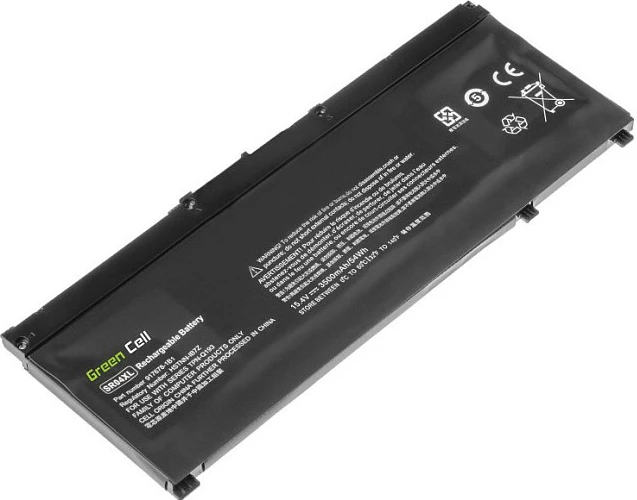 Bateri laptopi Green Cell për HP Omen 15-CE/15-DC/17-CB dhe HP Pavilion Power 15-CB, 3500mAh 15.4V LiPo, e zezë