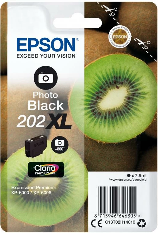 Kartushë bojë Epson 202XL C13T02H14010 Photo Black XL, Claria Premium, 7.3 ml, e zezë foto