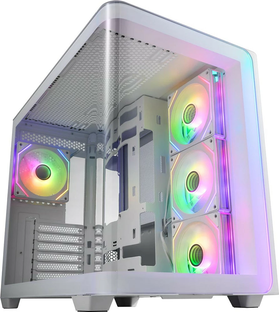 Kasë FSP M580-WA ARGB TG, midi tower, xham i temperuar, e bardhë