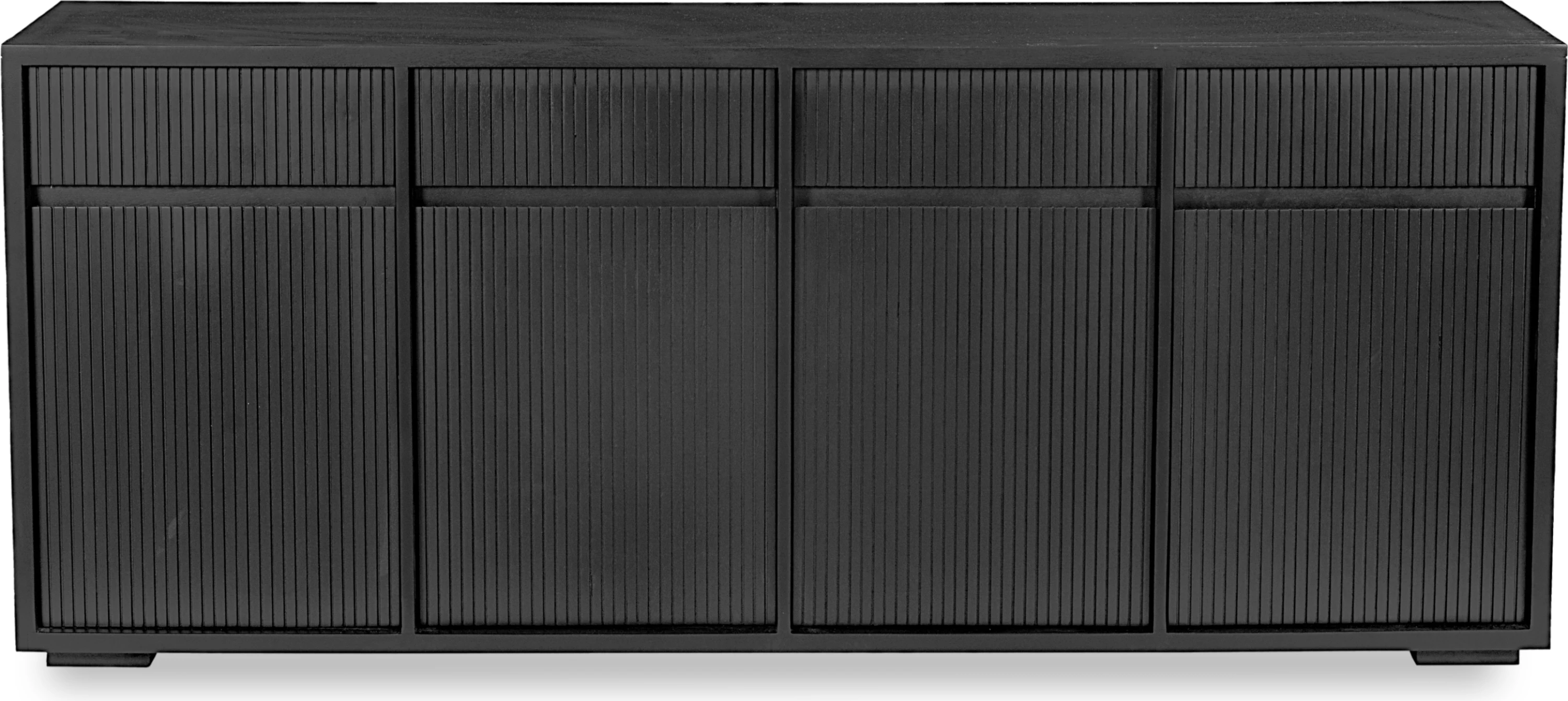 Bufe CAPO me 4 dyer, 4 sirtarë, ngjyrë e zezë, 180x40x75cm