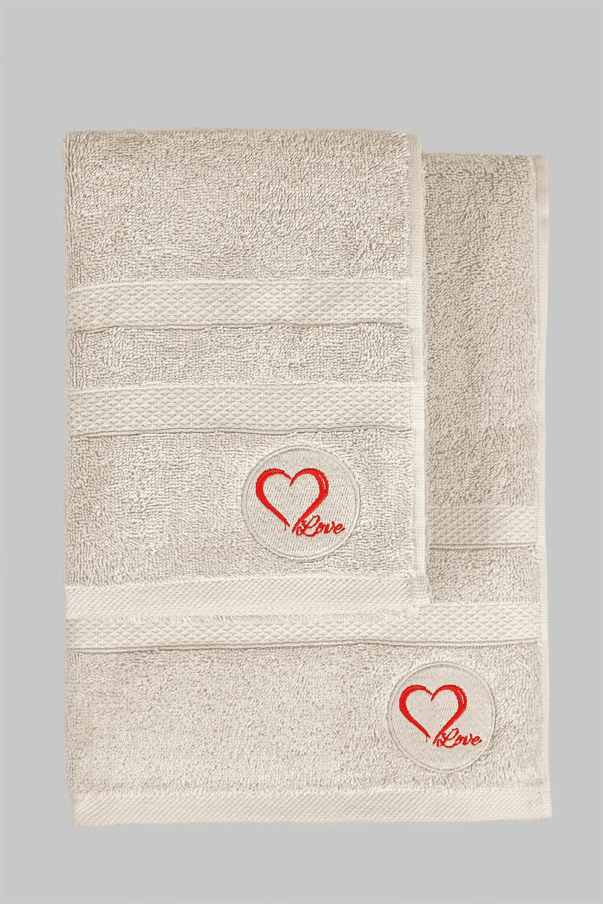 Set peshqirësh duarve dhe trupit (2 copë), Mijolnir, Love, bezhë