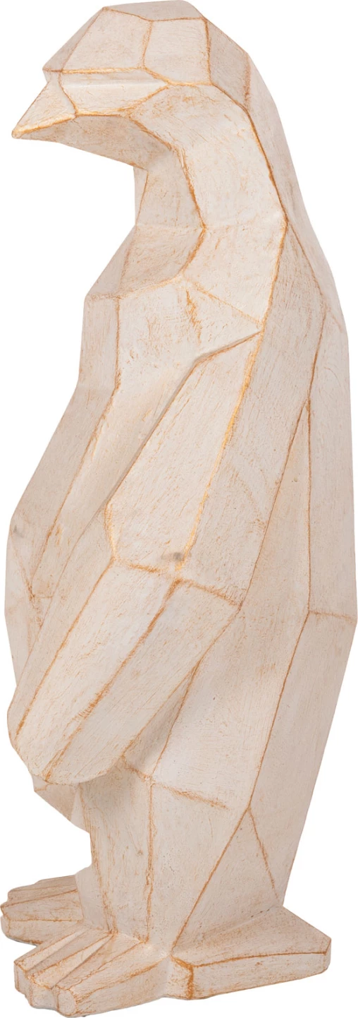 Dekor për dysheme, Pinguin, FH7916, ngjyrë patina e bardhë me detaje të arta, 45x45x100H cm