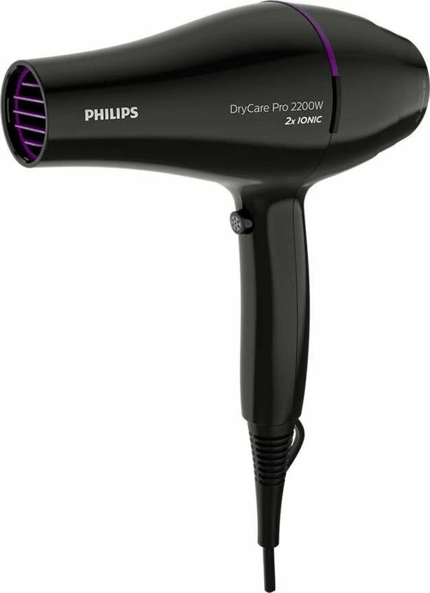 Makinë tharëse flokësh Philips BHD274/00 2200W e zezë, me difuzor dhe grykë koncentratori