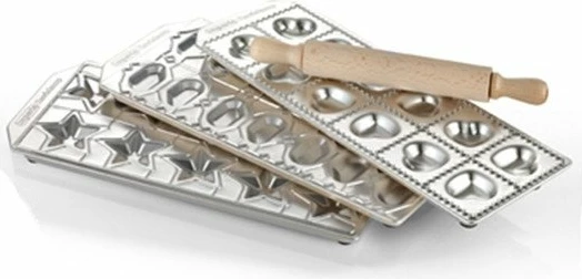 Set kallëpash për ravioli Paderno T-IM317, 3 tabaka alumini + okllai druri