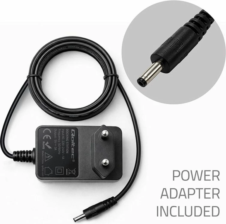 Stacion docking SSD Qoltec M.2 NVMe, USB-C, 20Gb/s, dual 2x8TB