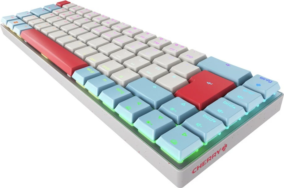 Tastierë Cherry MX-LP 2.1 Compact Wireless, mekanike, RGB LED, e bardhë