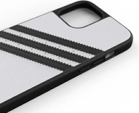 Mbështjellës Adidas OR Moulded Case PU për iPhone 12 Pro Max, Bardhë/Zi