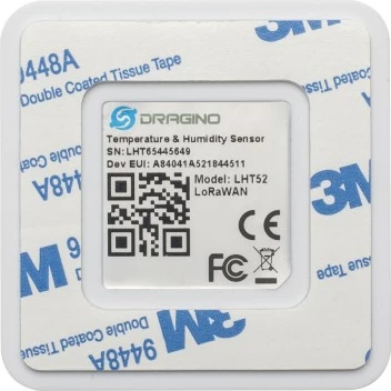 Sensor temperaturë e lagështie Dragino LHT52-EU868, LoRaWAN, i bardhë