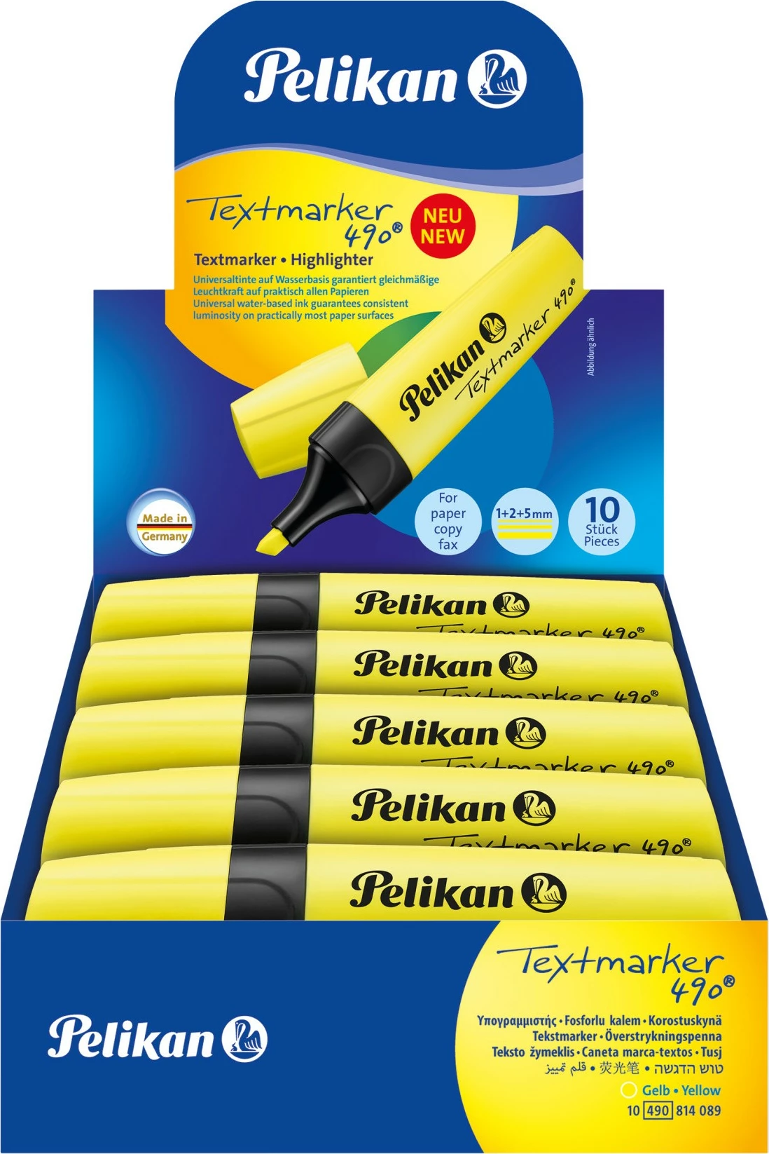 Marker tekst Pelikan 490, verdhë