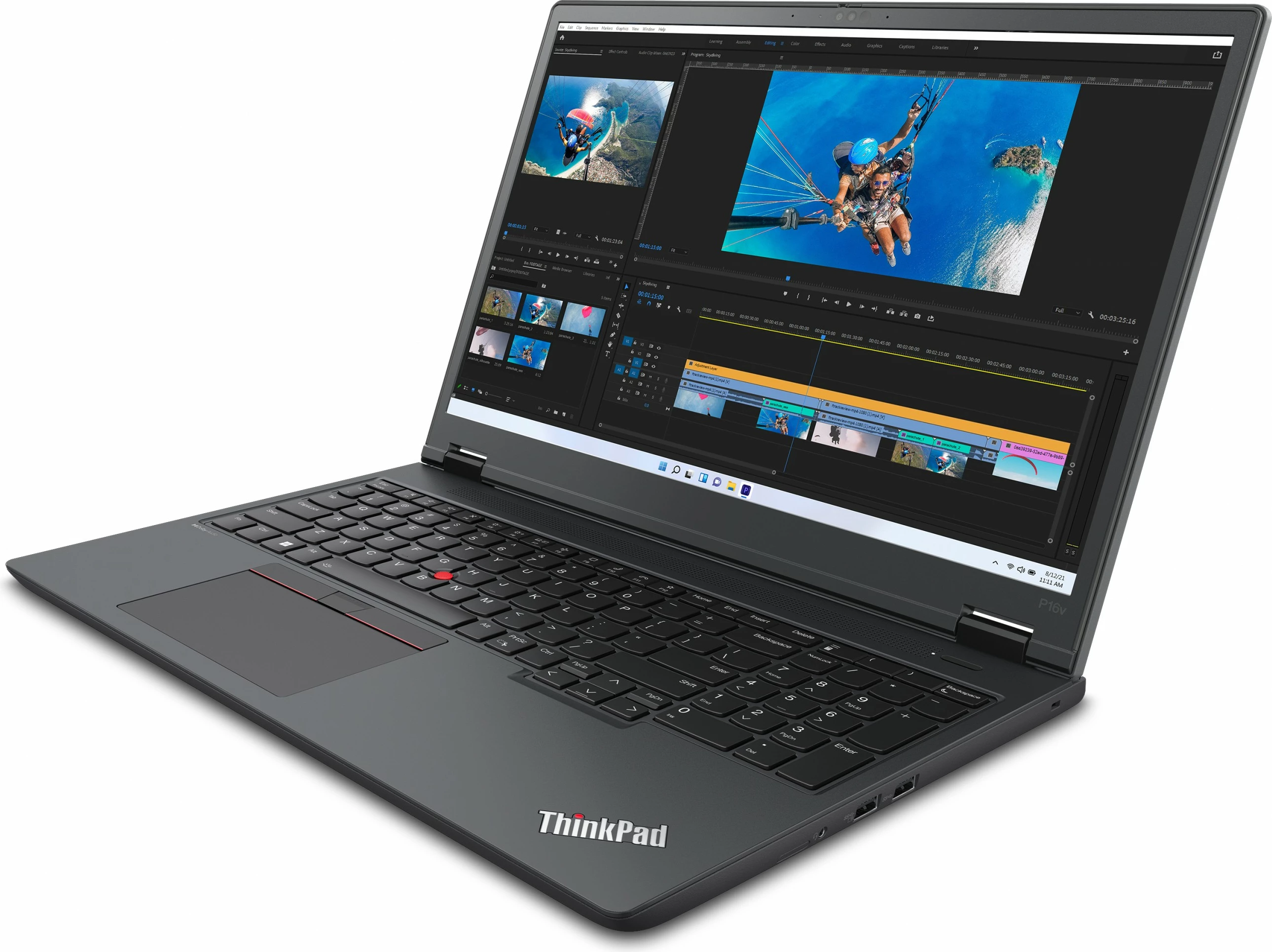Laptop Lenovo ThinkPad P16v Gen 1, AMD Ryzen 9 PRO, 64 GB RAM, 1 TB SSD, Thunder Black