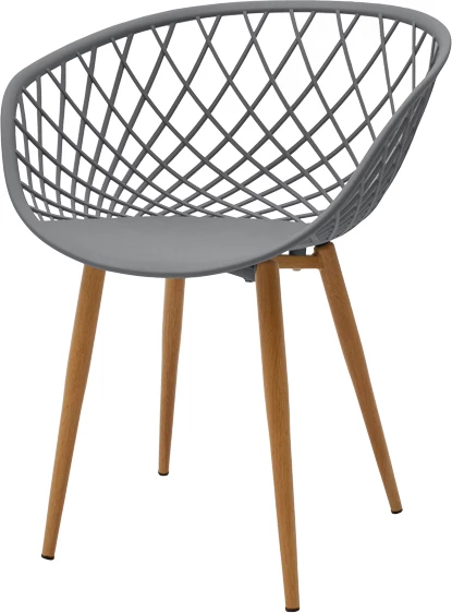 Karrige Ezra, ngjyrë gri, këmbë metali natyrale, 62x42x82cm