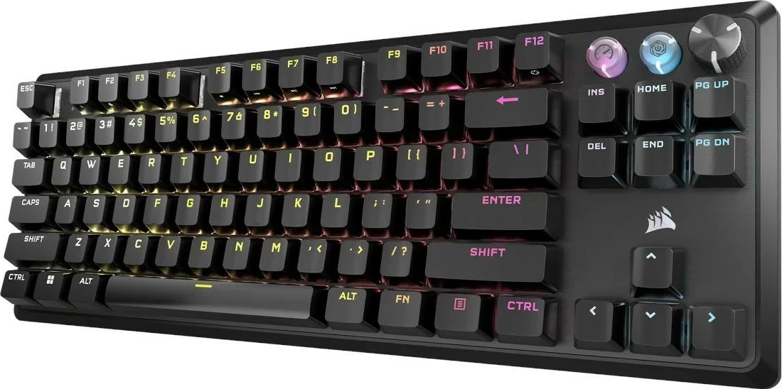 Tastierë Corsair K70 PRO TKL-MGX V2, RGB, US, me palm rest, e zezë