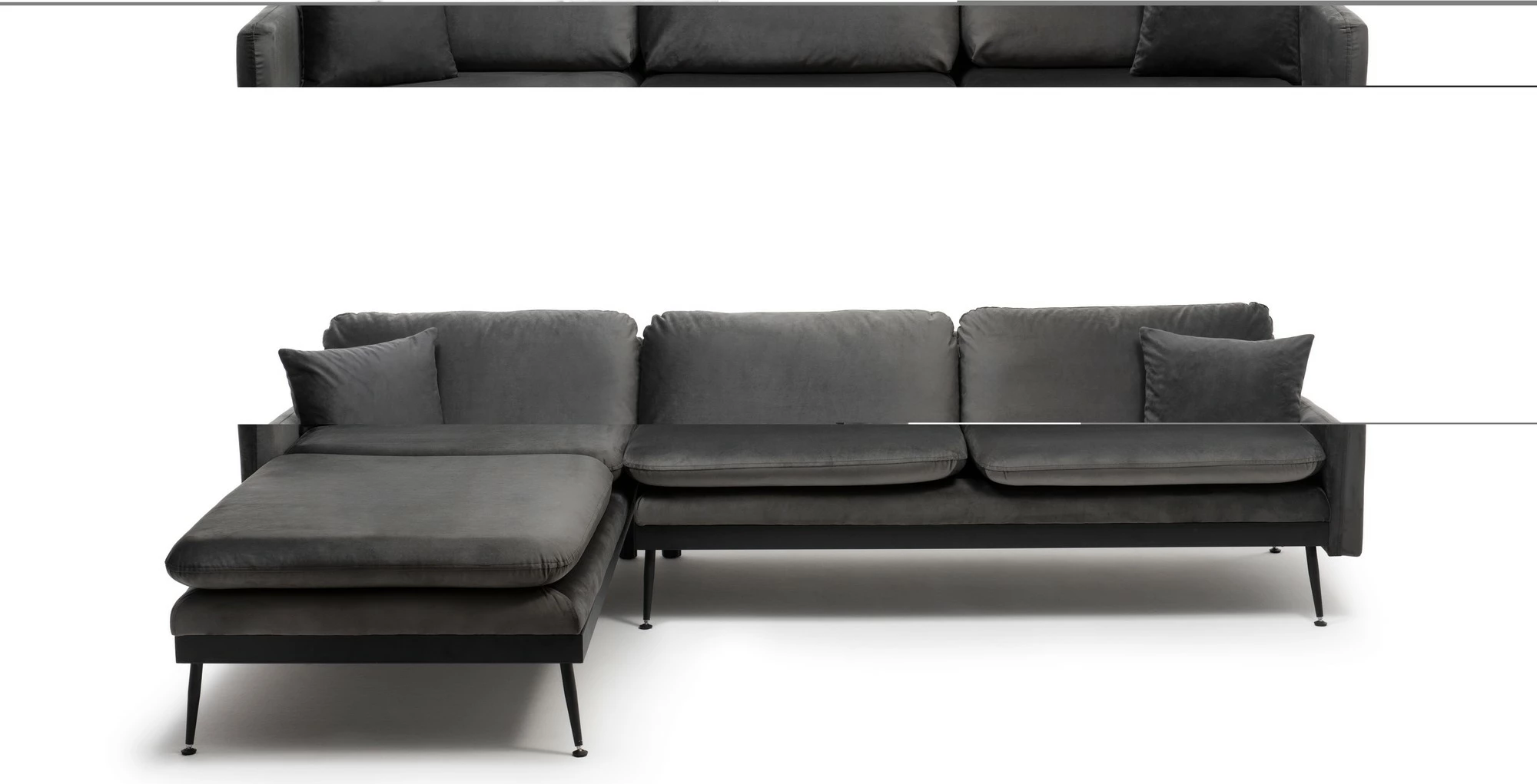 Këndsofa Reya, ngjyrë antracit