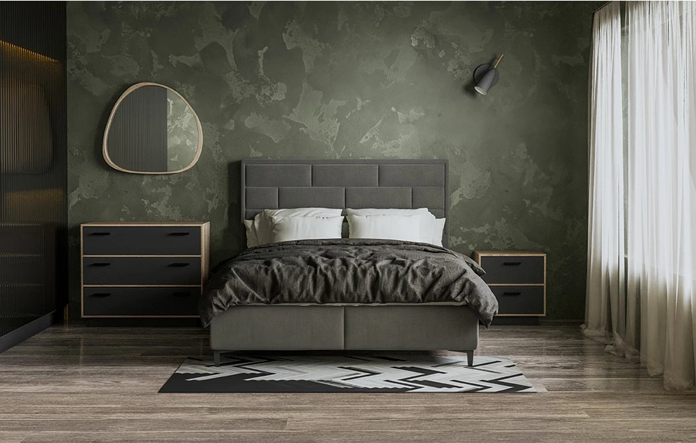 Komodë me 3 sirtarë, melaminë, sonoma-gri e errët, 90x45x78cm