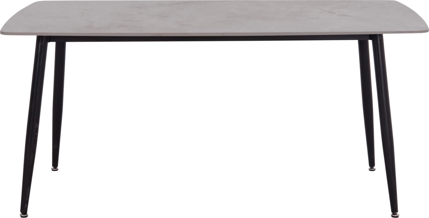 Tavolinë ngrënieje RAVEN, sipërfaqe qeramike, pamje mermeri gri, 160x80x74cm