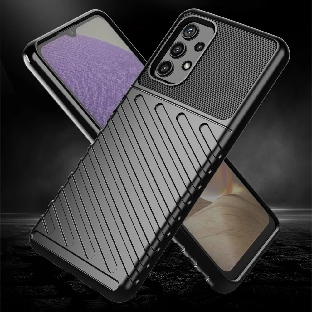 Mbështjellës Hurtel Thunder Case për Samsung Galaxy A72, TPU, i zi