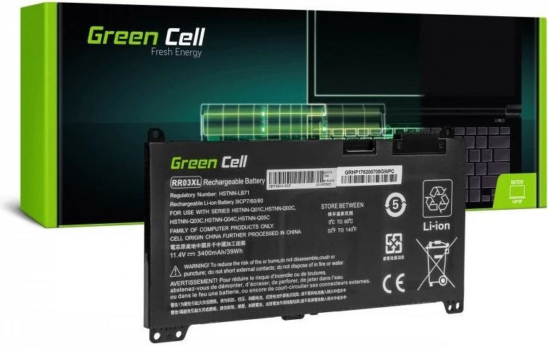 Bateri laptopi Green Cell HP RR03XL, 3400mAh, 11.4V, për HP ProBook