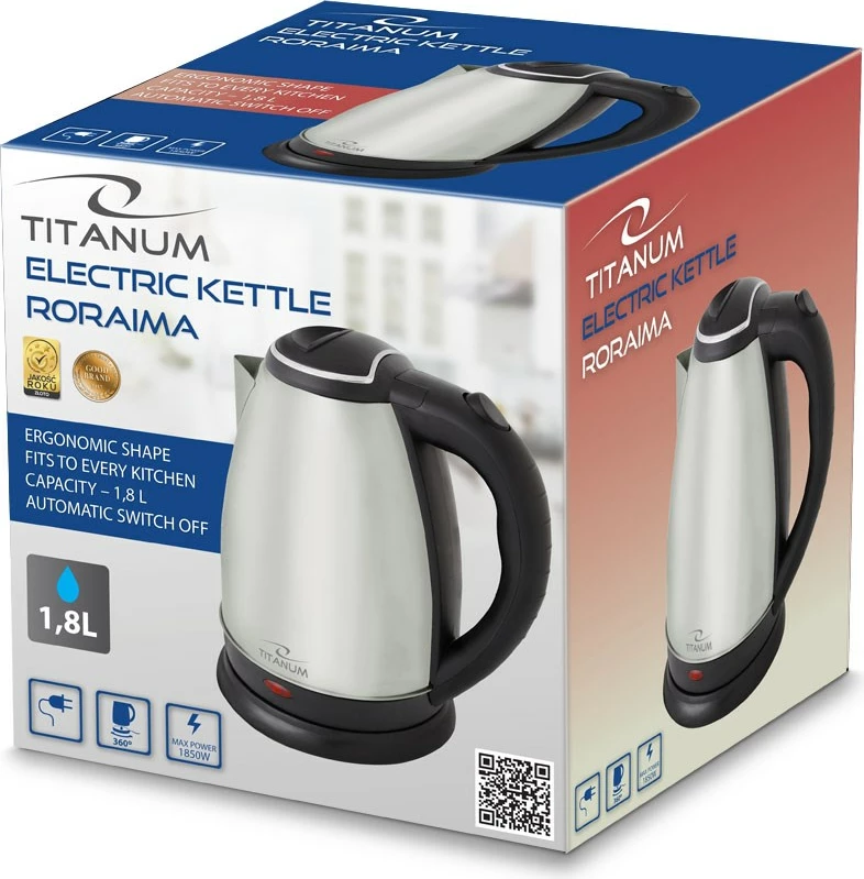 Vluese uji elektrike Esperanza Titanum TKK102X, 1800W, 1.8L, argjend