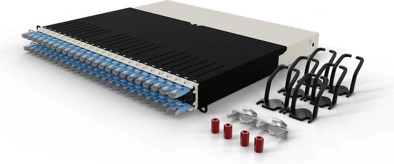 Sistem menaxhimi kabllosh rrjeti PATCHBOX patchbox.one 8RU Cat6a U/FTP (STP) 0.8m, blu