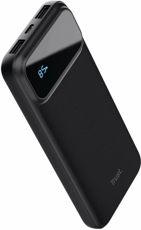 Powerbank Trust Avala 10000mAh 20W PD/QC, 2x USB-A + 1x USB-C, me ekran LED, i zi