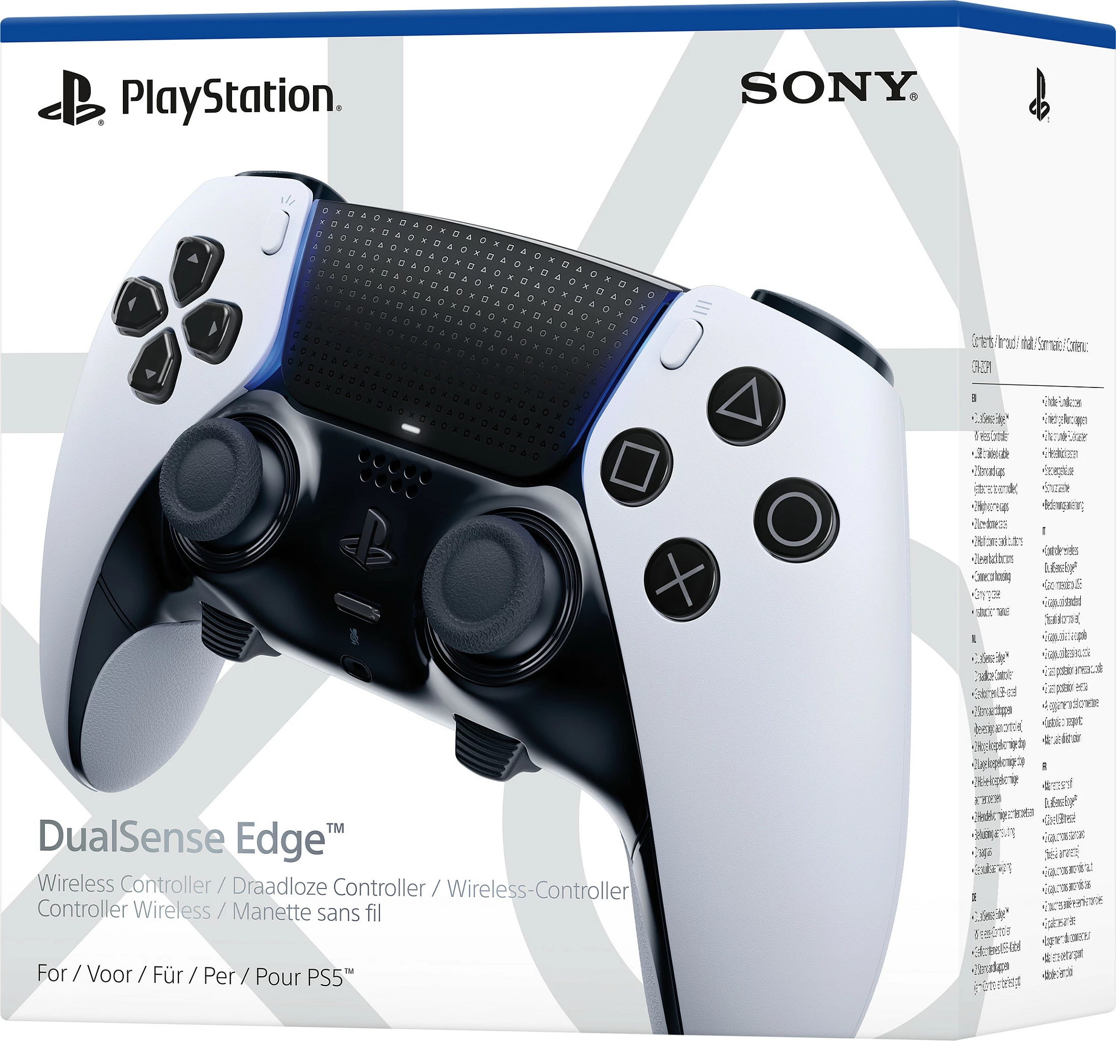 Gamepad Sony DualSense Edge për PlayStation 5, Wireless Bluetooth, Zi/Bardhë