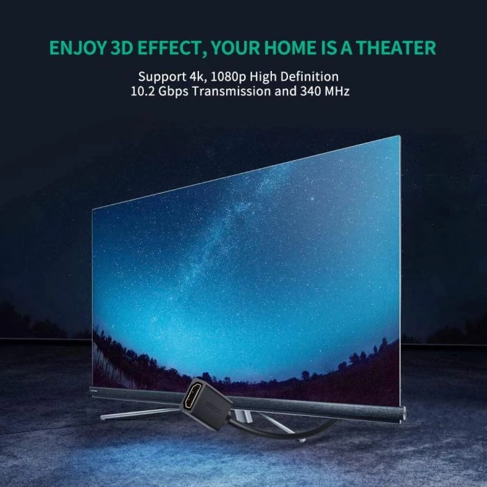 kabllo zgjatëse HDMI 1.4 UGREEN MPN 10142 2m, e zezë, polybag