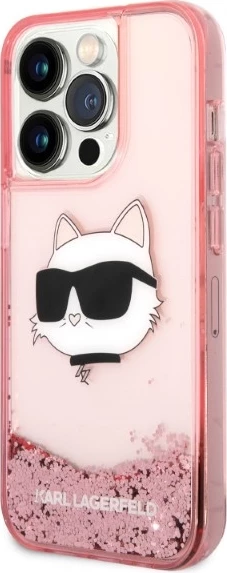 Mbështjellës Karl Lagerfeld KLHCP14XLNCHCP për iPhone 14 Pro Max 6.7", Glitter Choupette, rozë