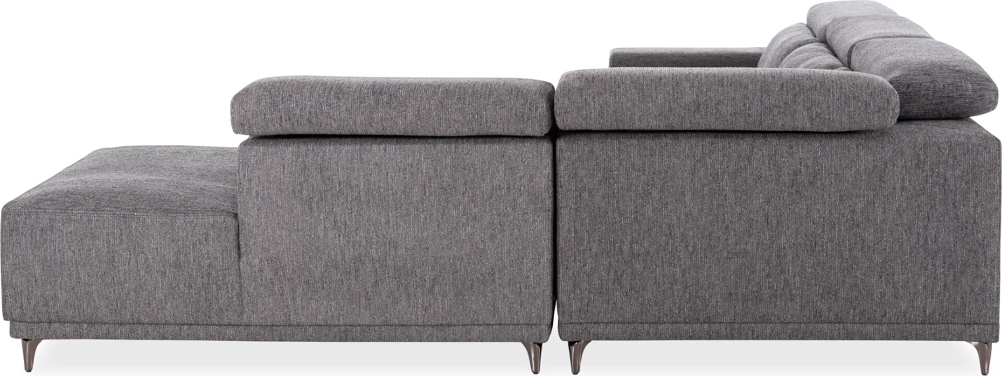 Këndore e djathtë 5-vendëshe me recliner Lunaris CD3316.01R, material gri, 307x267x94H