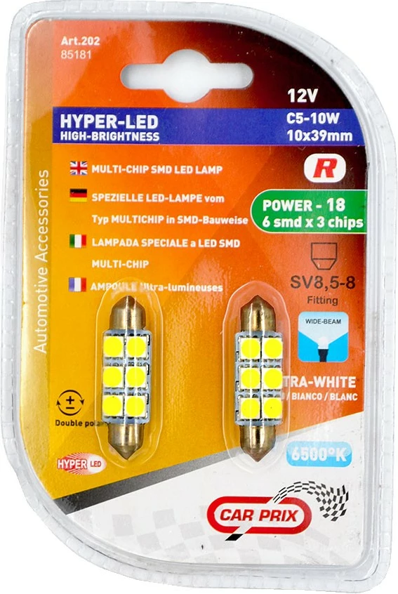 Lampa Led Sulfid 12v 10w Bardhe 39mm Blister