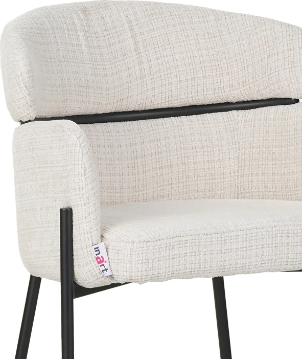 Karrige për bar Tolerse, material stof, këmbë metalike të zeza, bezhë