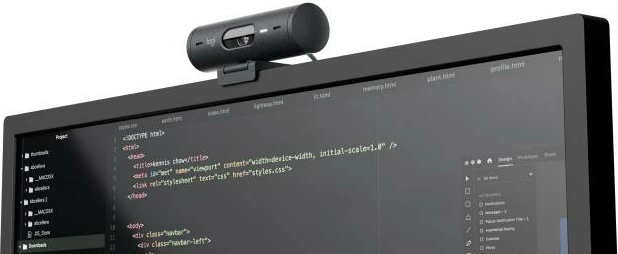 Webkamer Logitech BRIO 500 960-001422, Full HD 1080p, 90° FOV, me auto-framing, me mbulesë privatësie, gri e errët