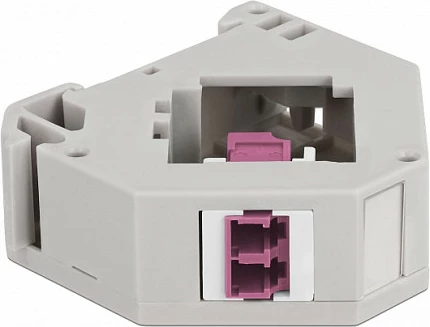 Adapter DIN rail DeLOCK Keystone LC Duplex, femër-femër, gri/vjollcë/bardhë