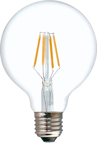 Llambë LED G80, 4W, E27, 3000K, qelq e tejdukshme