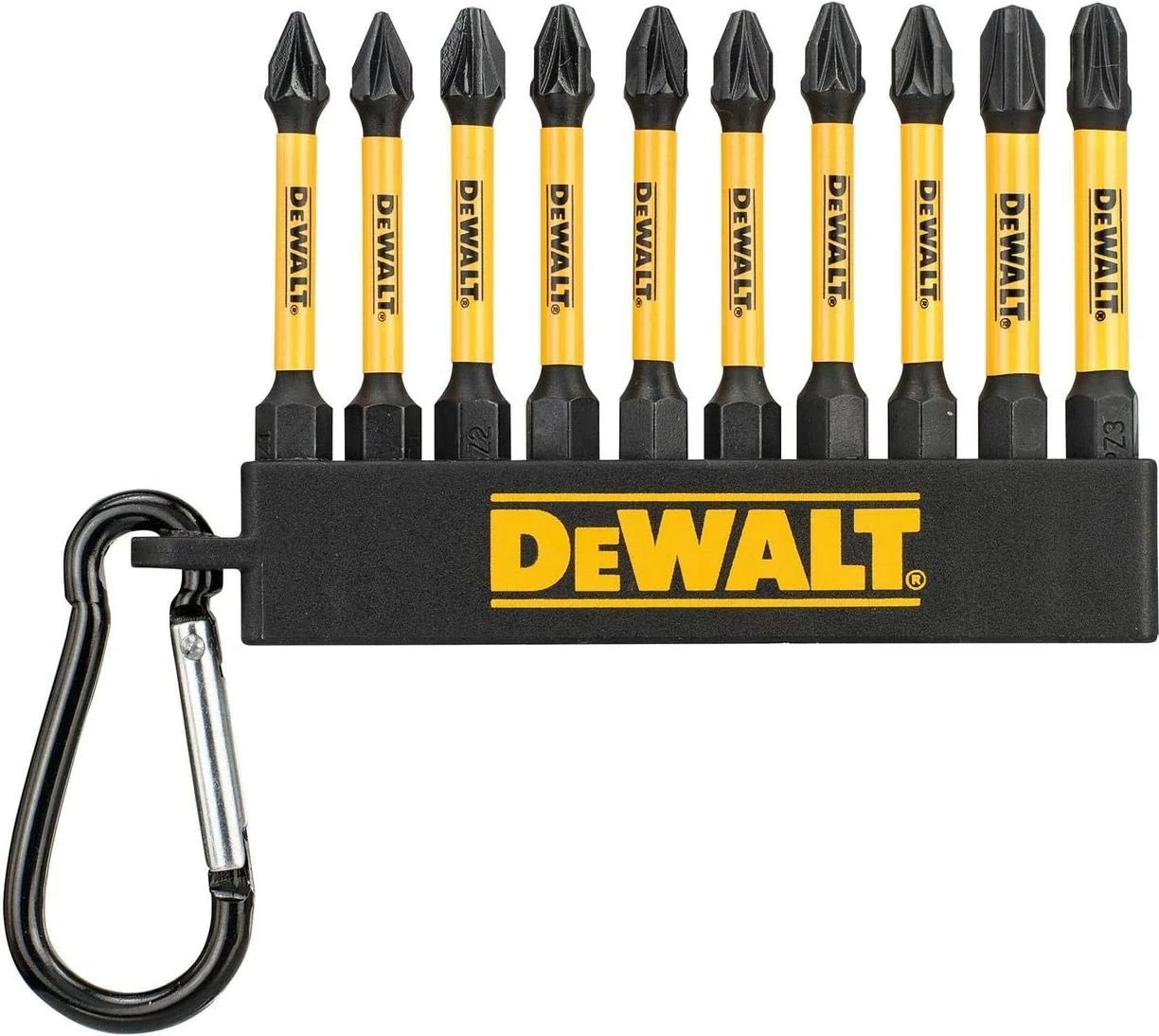 Set bitash për kaçavidë Dewalt DT7274 57mm PZ1/PZ2/PH2 10 copë, e verdhë/zezë