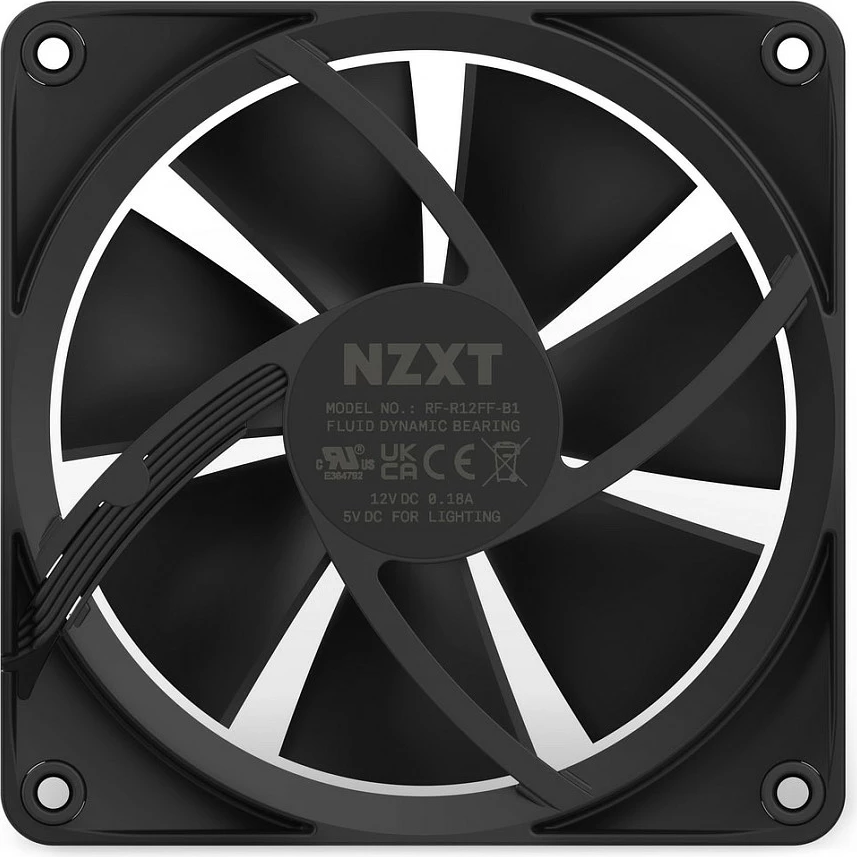 Fan NZXT F120 RGB, 120mm, PWM 4-pin, 500-1800 RPM, i zi