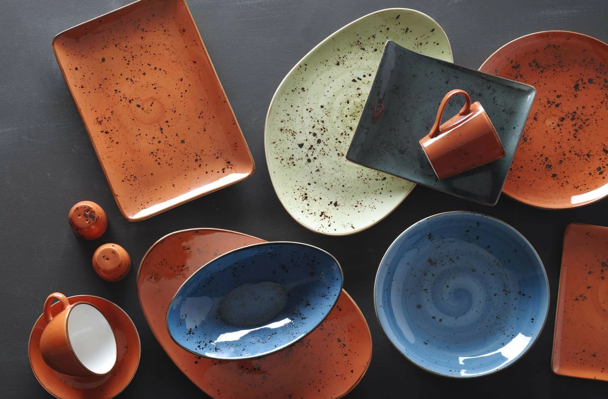 Pjatë drejtkëndore Fine Dine Arando 300x200 mm, set 6 copë, gri